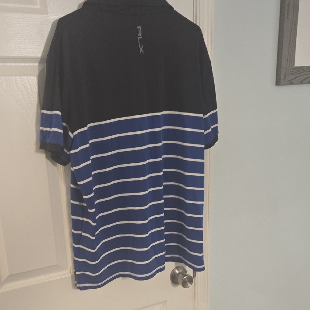 RLX Ralph Lauren Navy and White Striped Polo Shirt - Picture 8 of 8